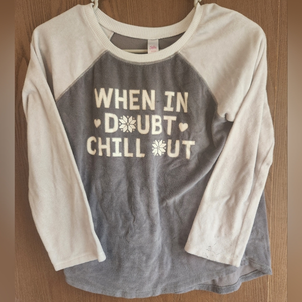 Justice Gray and White Long Sleeve Tees Casual Comfort